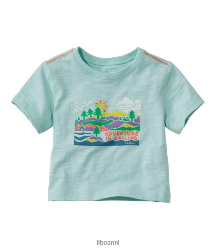 L.L.Bean kinderen grafisch T-shirt cool zeeblauw avontuur kleding VT0646598
