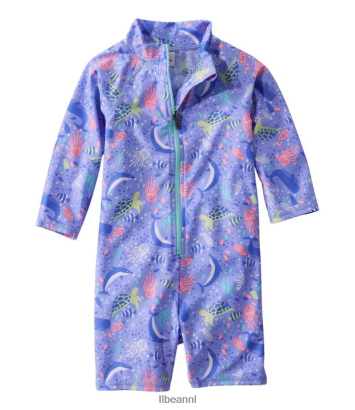 L.L.Bean kinderen zon-en-surf bodysuit malibu blauwe zeedieren kleding VT064502