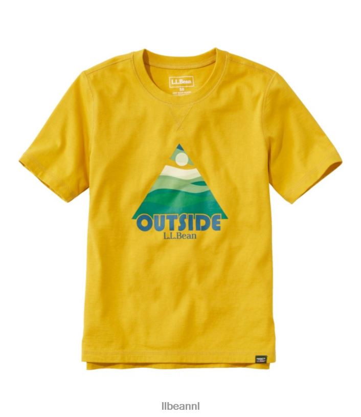 L.L.Bean kinderen biologisch T-shirt met korte mouwen gouden citroen buiten kleding VT0643319