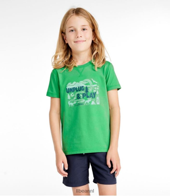 L.L.Bean kinderen biologisch T-shirt met korte mouwen gouden citroen buiten kleding VT0643319