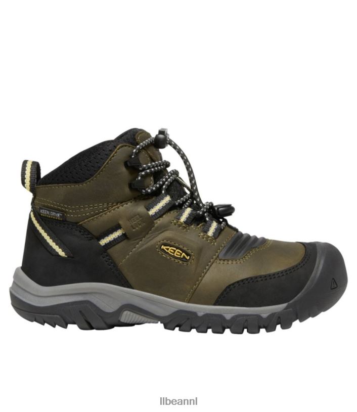 L.L.Bean kinderen waterdichte scherpe ridge flex-wandelaars donker olijf/stoffige citroen schoenen VT0641201