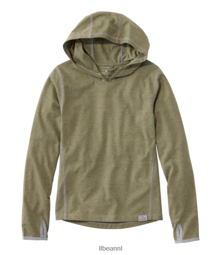 L.L.Bean kinderen hoodie met insectenschild kelp groen vissen VT064403