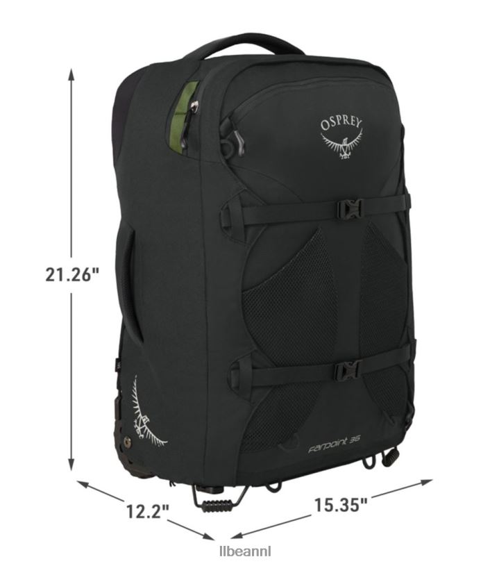 L.L.Bean unisex visarend farpoint reispakket op wielen zwart accessoires VT0642449