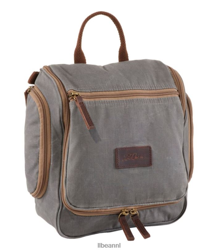 L.L.Bean unisex Persoonlijke organizer-toilettas van gewaxt canvas veldspaat accessoires VT0644276