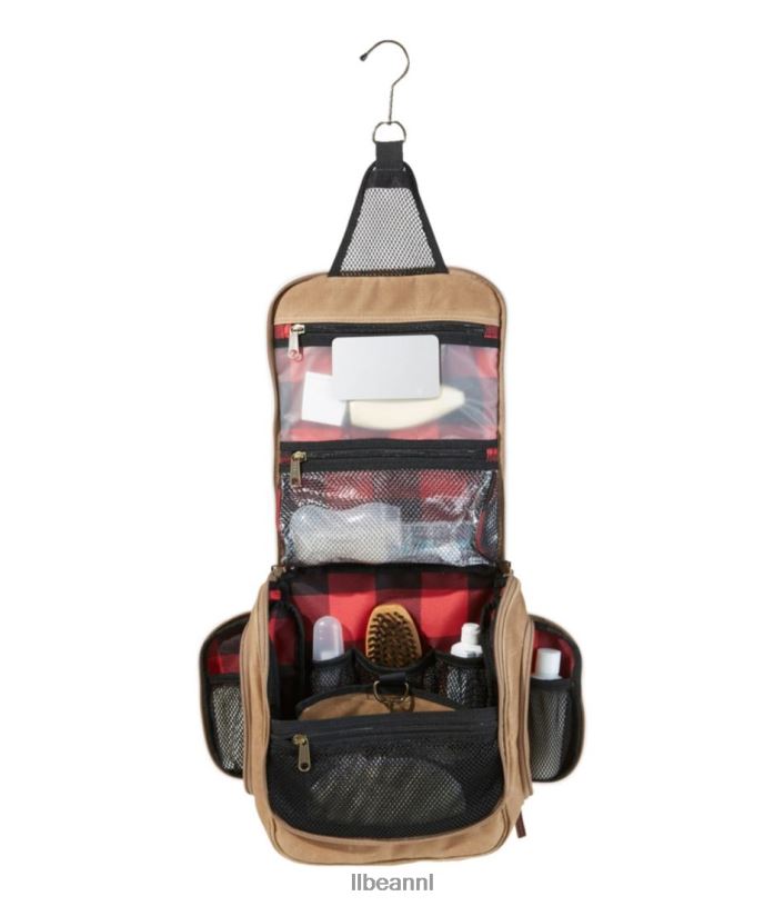 L.L.Bean unisex Persoonlijke organizer-toilettas van gewaxt canvas veldspaat accessoires VT0644276