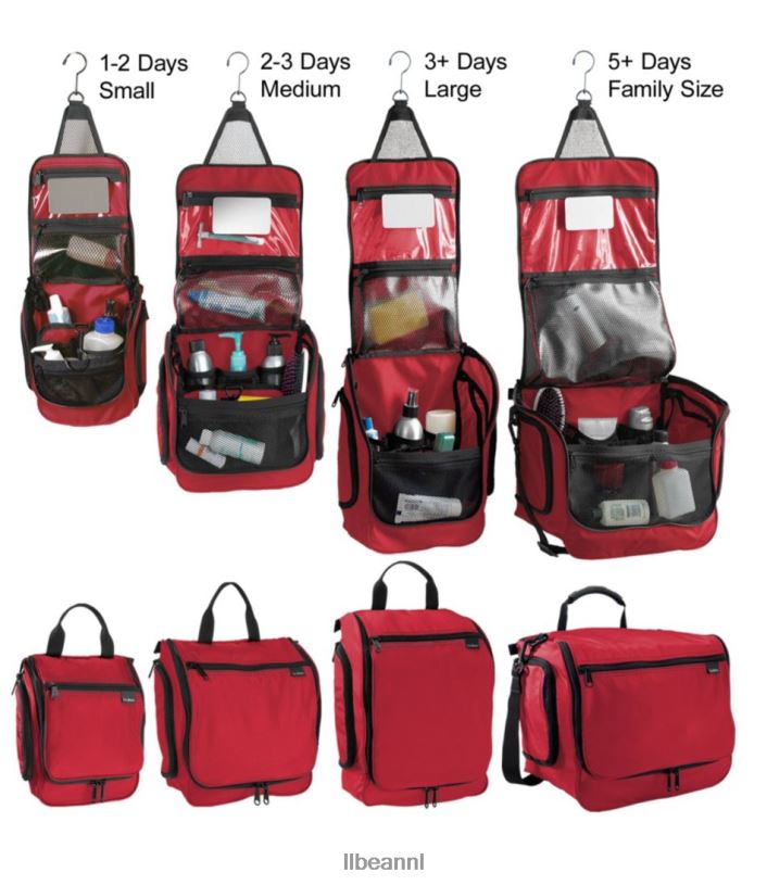 L.L.Bean unisex persoonlijke organizer toilettas rood accessoires VT0646205