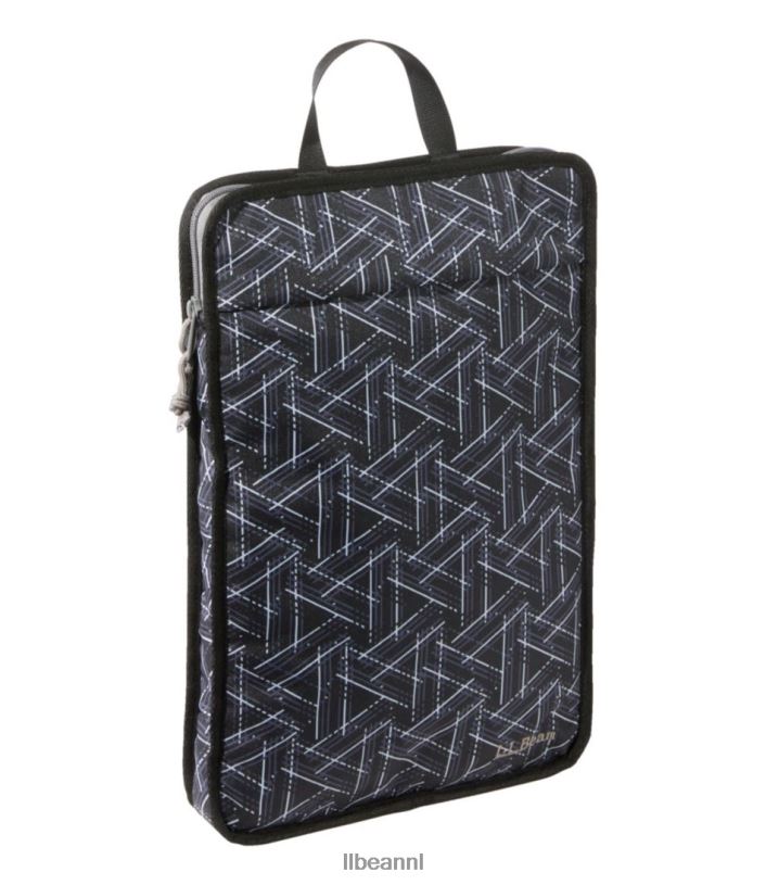L.L.Bean unisex gewatteerde laptophoesprint middernacht zwarte driehoeken accessoires VT0646244