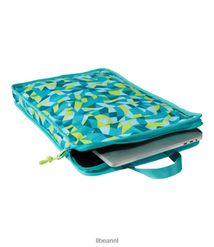 L.L.Bean unisex gewatteerde laptophoesprint middernacht zwarte driehoeken accessoires VT0646244