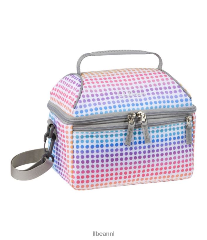 L.L.Bean unisex lunchbox met flip-top print regenboog stippen accessoires VT0646775