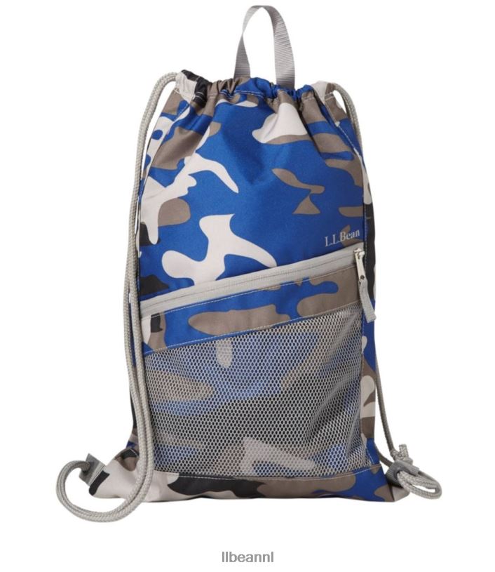L.L.Bean unisex trekkoord cinch-pakket oceaanblauwe camouflage accessoires VT0645476