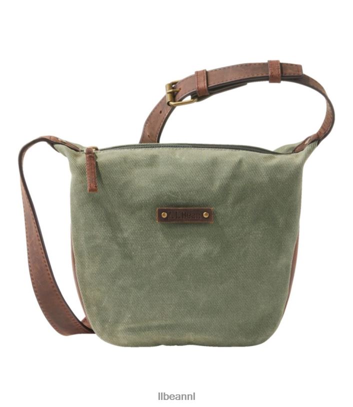 L.L.Bean unisex crossbody van gewaxt canvas tijm accessoires VT0646226