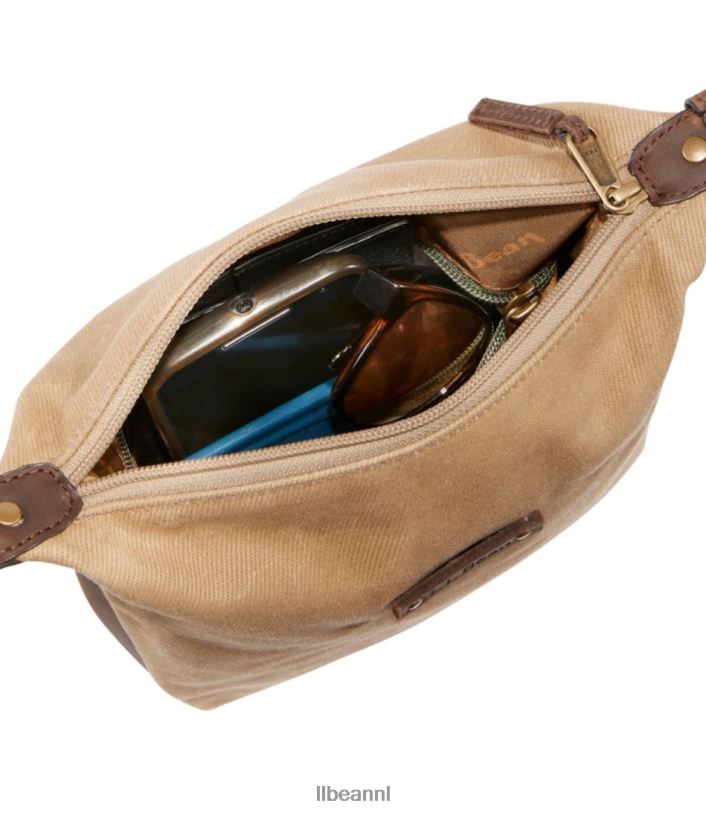 L.L.Bean unisex crossbody van gewaxt canvas tijm accessoires VT0646226