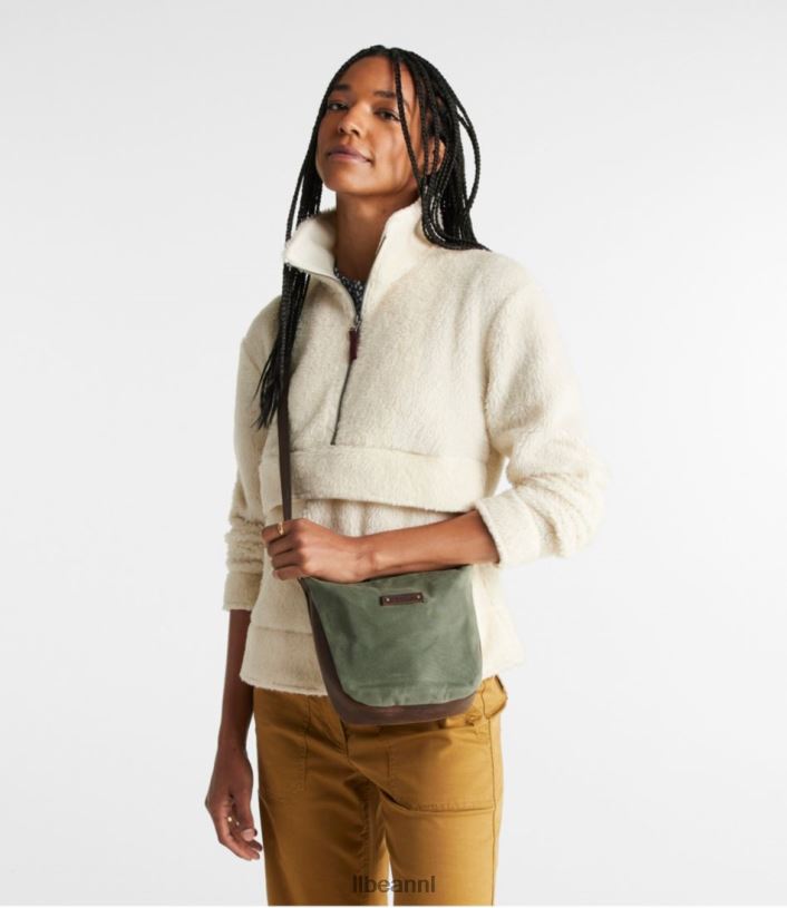L.L.Bean unisex crossbody van gewaxt canvas tijm accessoires VT0646226