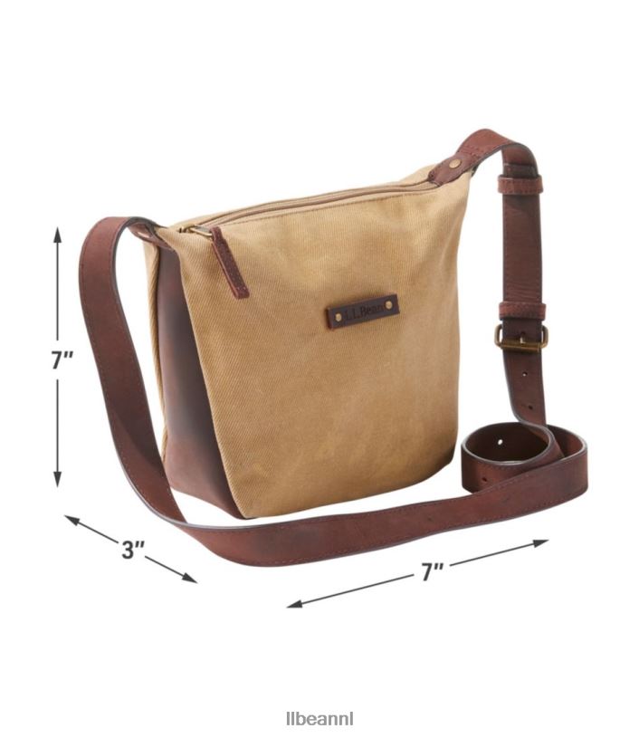 L.L.Bean unisex crossbody van gewaxt canvas veldspaat accessoires VT0644240