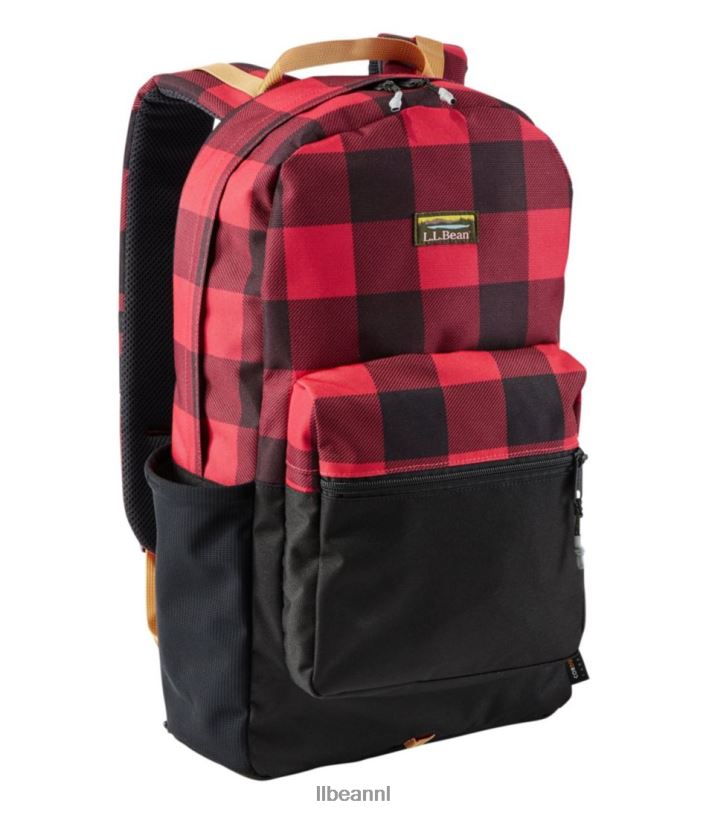 L.L.Bean unisex berg klassieke cordura pack-print zwart/rode buffel accessoires VT0642437