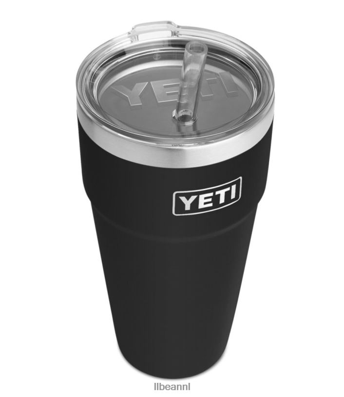L.L.Bean unisex yeti rambler stapelbeker met rietje zwart accessoires voor buiten VT0646166