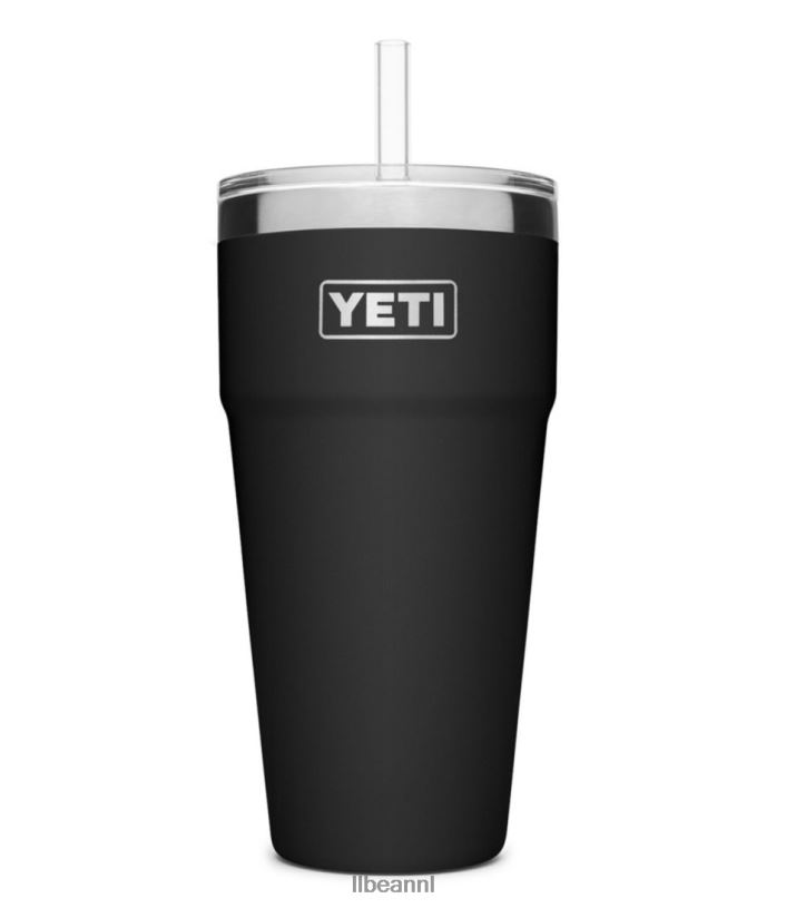 L.L.Bean unisex yeti rambler stapelbeker met rietje zwart accessoires voor buiten VT0646166