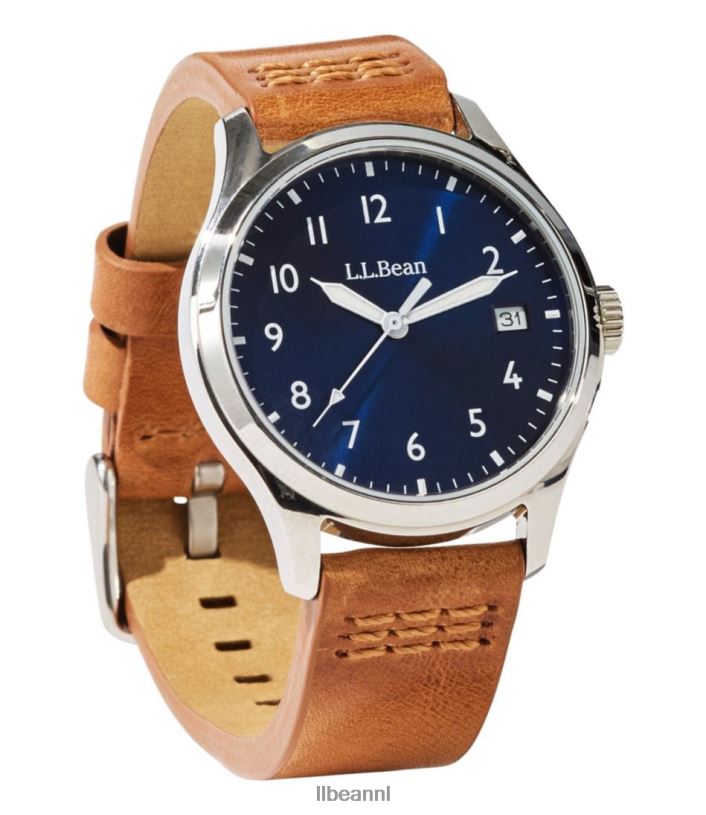 L.L.Bean unisex katahdin 36 mm veldhorloge bruinen accessoires voor buiten VT0643916