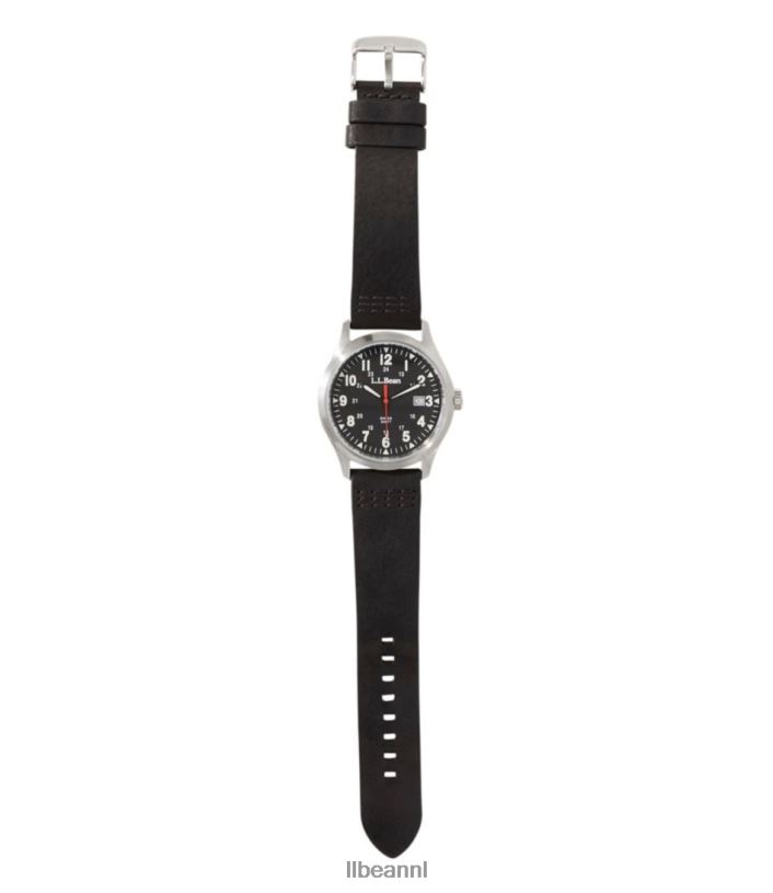 L.L.Bean unisex katahdin 42 mm veldhorloge blauw/bruin accessoires voor buiten VT0643907