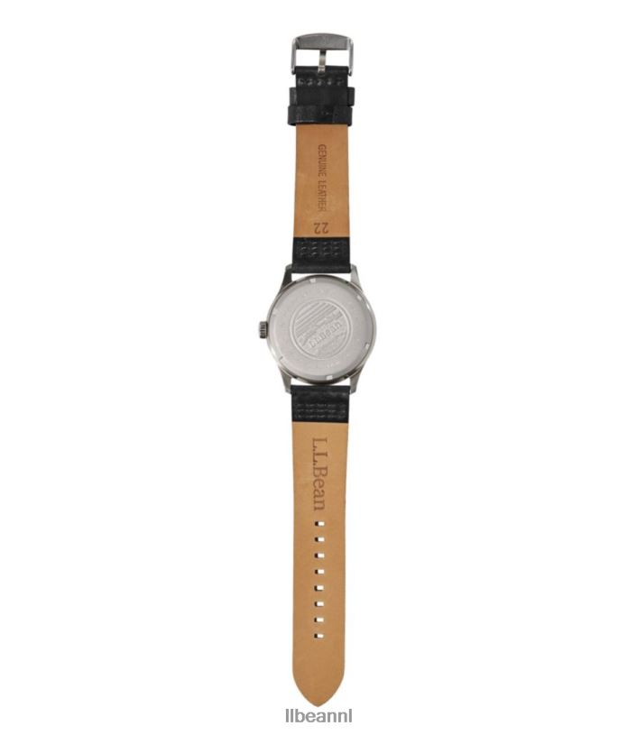 L.L.Bean unisex katahdin 42 mm veldhorloge blauw/bruin accessoires voor buiten VT0643907