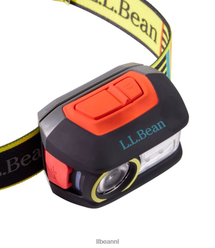 L.L.Bean unisex trailblazer 300 oplaadbare hoofdlamp zwarte/kerstomaat accessoires voor buiten VT0641597