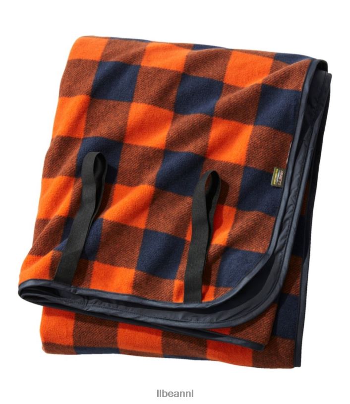L.L.Bean unisex waterdichte buitendeken piek oranje buffelplaid accessoires voor buiten VT0643934