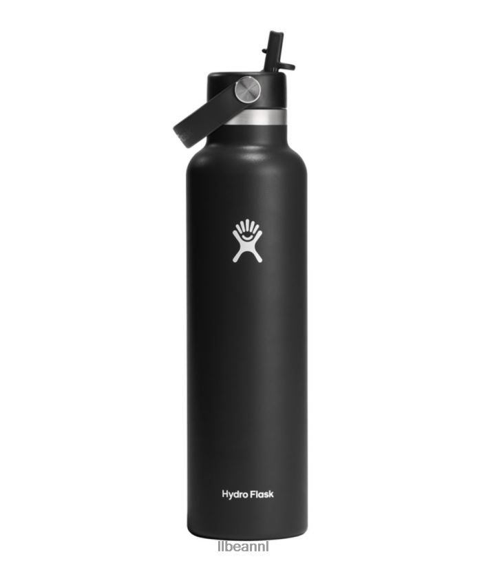 L.L.Bean unisex hydrofles standaard waterfles met flexibele rietje dop zwart accessoires voor buiten VT0646175