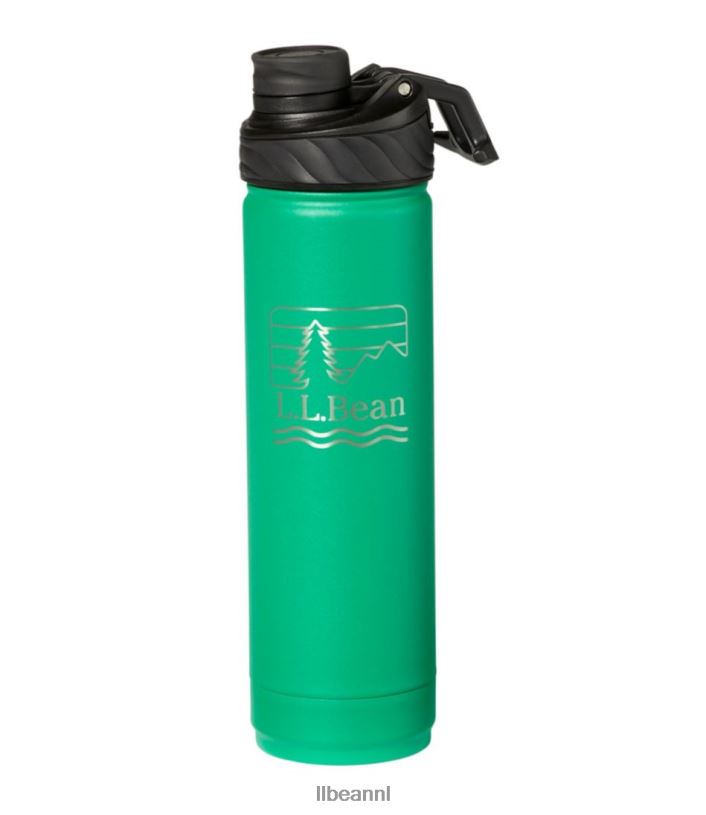 L.L.Bean unisex kantine geïsoleerde waterfles kelly groen/houtscène accessoires voor buiten VT0641678