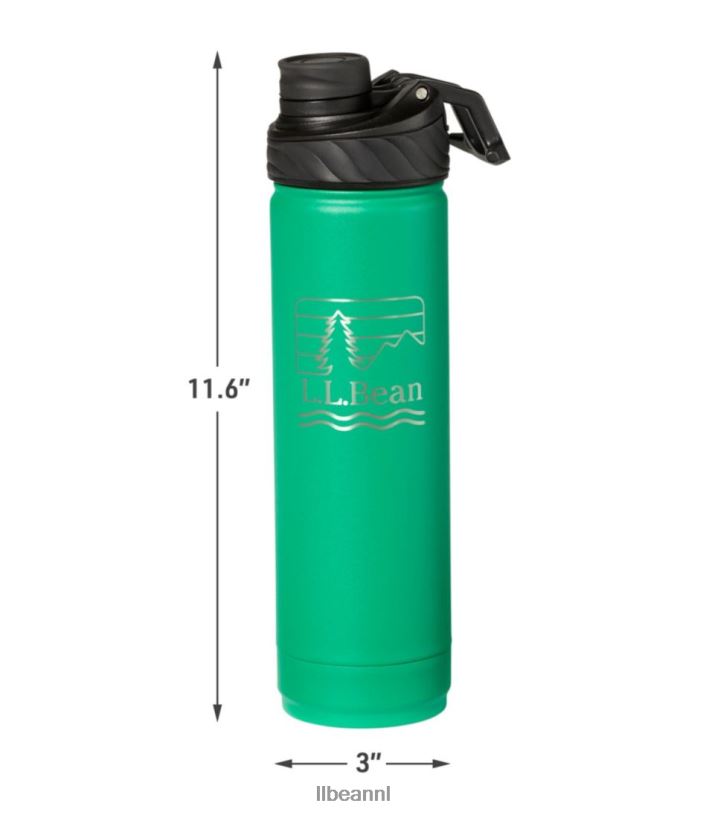 L.L.Bean unisex kantine geïsoleerde waterfles kelly groen/houtscène accessoires voor buiten VT0641678
