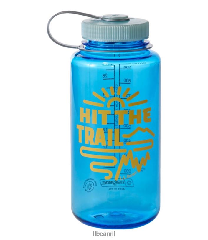 L.L.Bean unisex nalgene duurzame waterfles met brede opening en print blauw/ga op pad accessoires voor buiten VT0645245