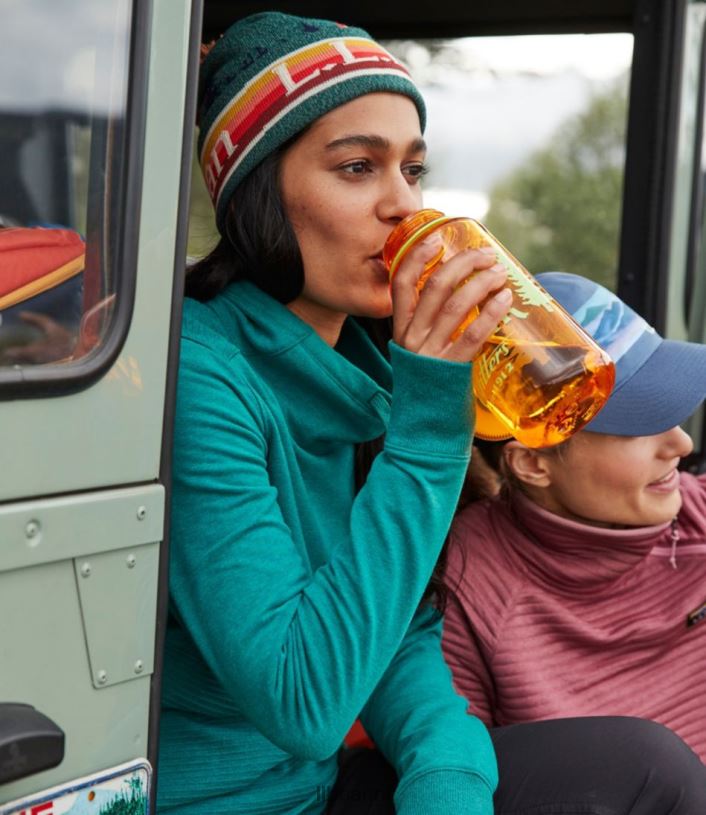 L.L.Bean unisex nalgene duurzame waterfles met brede opening en print oranje/genieten van het buitenleven accessoires voor buiten VT0646715