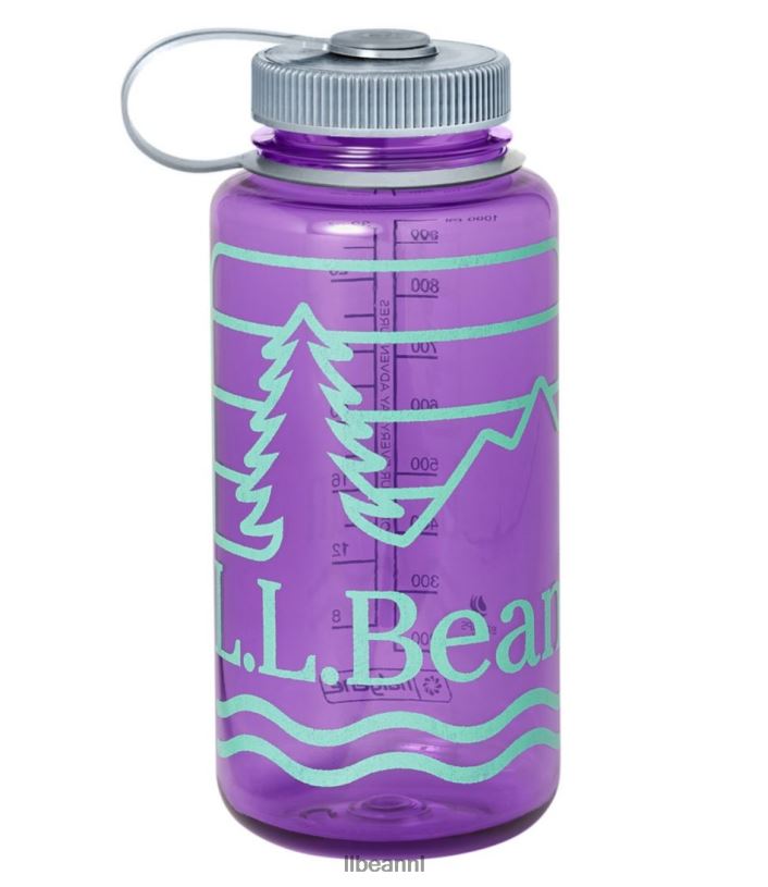 L.L.Bean unisex nalgene duurzame waterfles met brede opening en print paars/houtscène accessoires voor buiten VT0647309