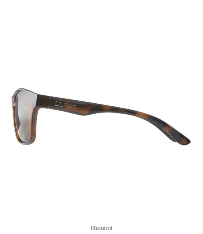 L.L.Bean unisex Rockland gepolariseerde zonnebril glanzend donker demi/bruin accessoires voor buiten VT064745