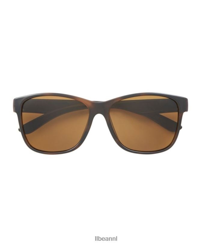 L.L.Bean unisex Rockland gepolariseerde zonnebril glanzend donker demi/bruin accessoires voor buiten VT064745