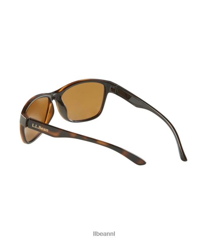 L.L.Bean unisex Rockland gepolariseerde zonnebril glanzend donker demi/bruin accessoires voor buiten VT064745