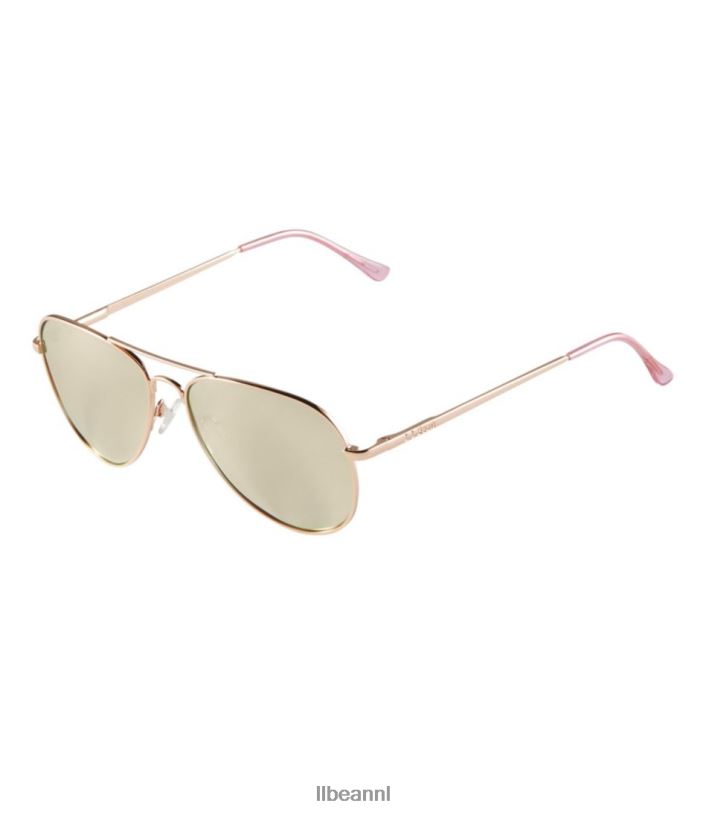L.L.Bean unisex Seapoint gepolariseerde zonnebril roségoud/bruin met roségouden spiegel accessoires voor buiten VT064559
