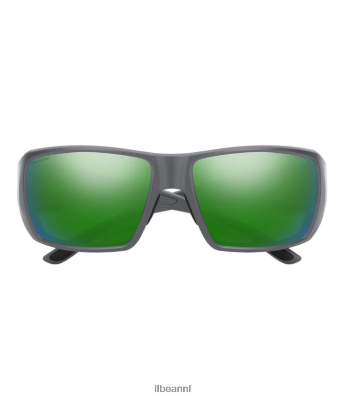 L.L.Bean unisex Smith Guide Choice extra grote chromapop gepolariseerde spiegelzonnebril mat cement/gepolariseerde groene spiegel accessoires voor buiten VT064817