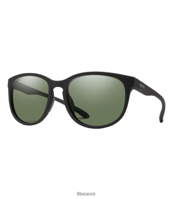 L.L.Bean unisex Smith Lake Shasta chromapop zonnebril met gepolariseerde spiegel mat zwart/polair grijs groen accessoires voor buiten VT0643586