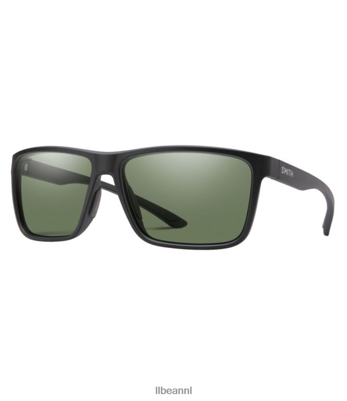 L.L.Bean unisex Smith riptide chromapop gepolariseerde spiegelzonnebril mat zwart/polair grijs groen accessoires voor buiten VT0643580