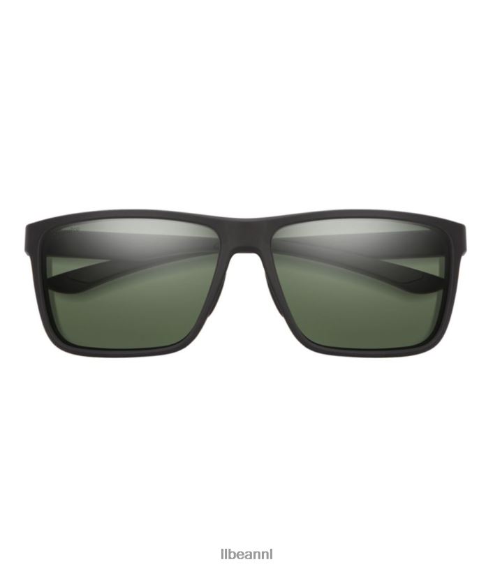 L.L.Bean unisex Smith riptide chromapop gepolariseerde spiegelzonnebril mat zwart/polair grijs groen accessoires voor buiten VT0643580