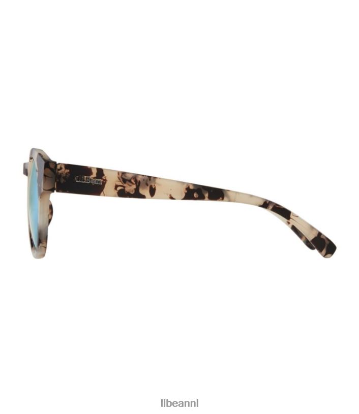 L.L.Bean unisex Sumner gepolariseerde zonnebril beige demi/bruin blauwe flits accessoires voor buiten VT064547