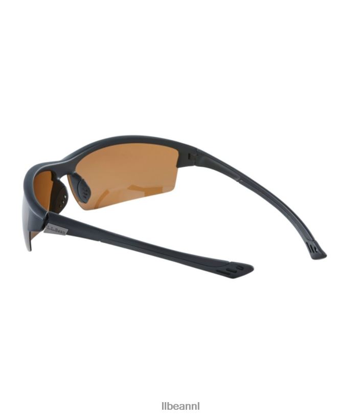 L.L.Bean unisex halftime gepolariseerde zonnebril glanzend donker demi/bruin accessoires voor buiten VT0644024
