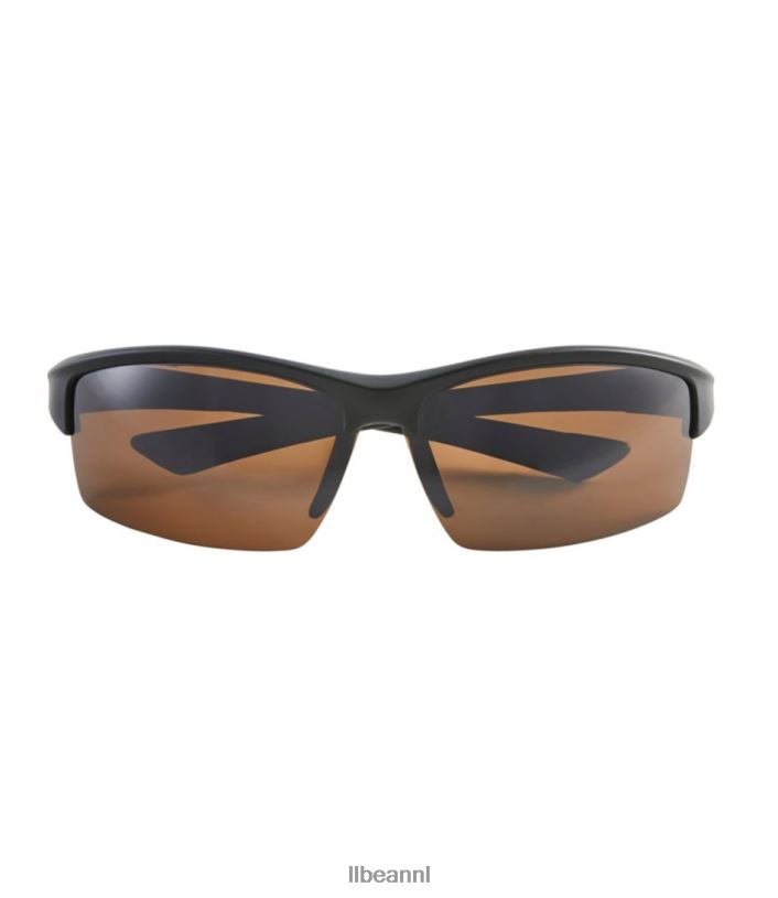 L.L.Bean unisex halftime gepolariseerde zonnebril glanzend donker demi/bruin accessoires voor buiten VT0644024