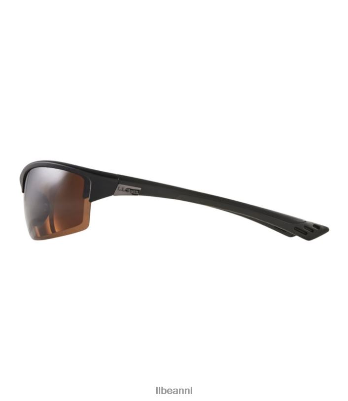 L.L.Bean unisex halftime gepolariseerde zonnebril glanzend donker demi/bruin accessoires voor buiten VT0644024