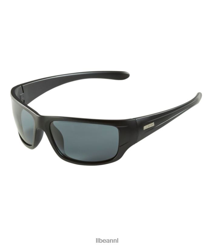 L.L.Bean x Double L unisex gepolariseerde zonnebril mat zwart/rook accessoires voor buiten VT0643382