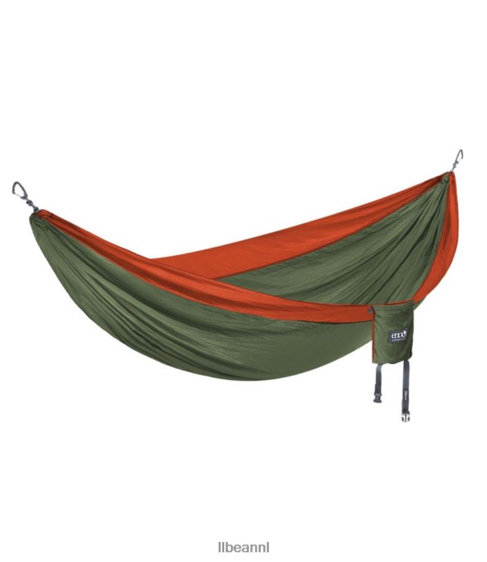 L.L.Bean unisex eno dubbelnest hangmat olijf/sinaasappel kampeermeubilair VT0643973