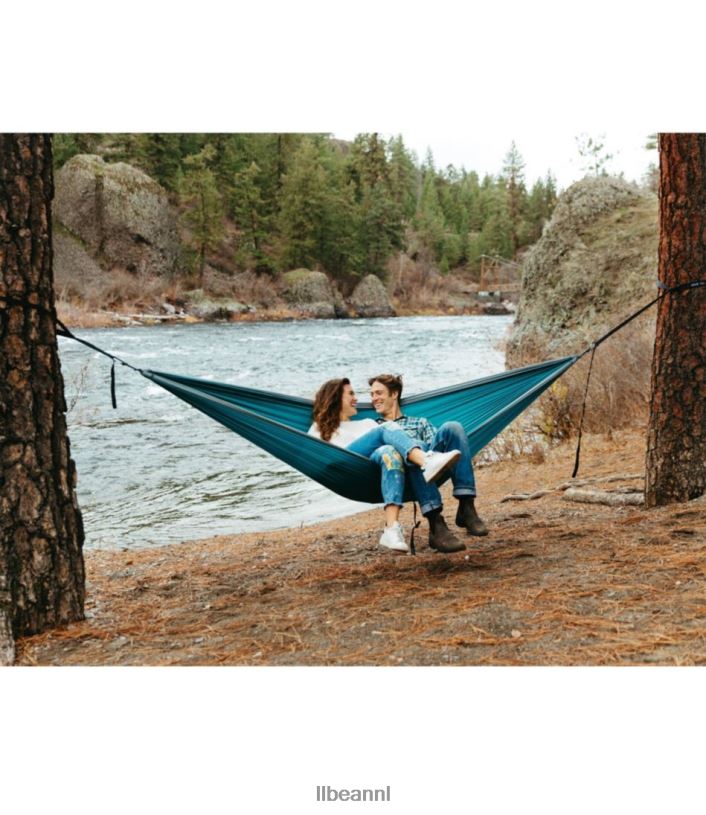L.L.Bean unisex eno dubbelnest hangmat olijf/sinaasappel kampeermeubilair VT0643973