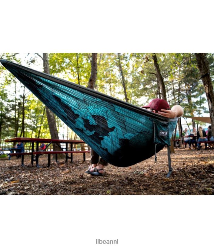 L.L.Bean unisex eno dubbelnest hangmat print bergen naar zee/grijs kampeermeubilair VT0646160
