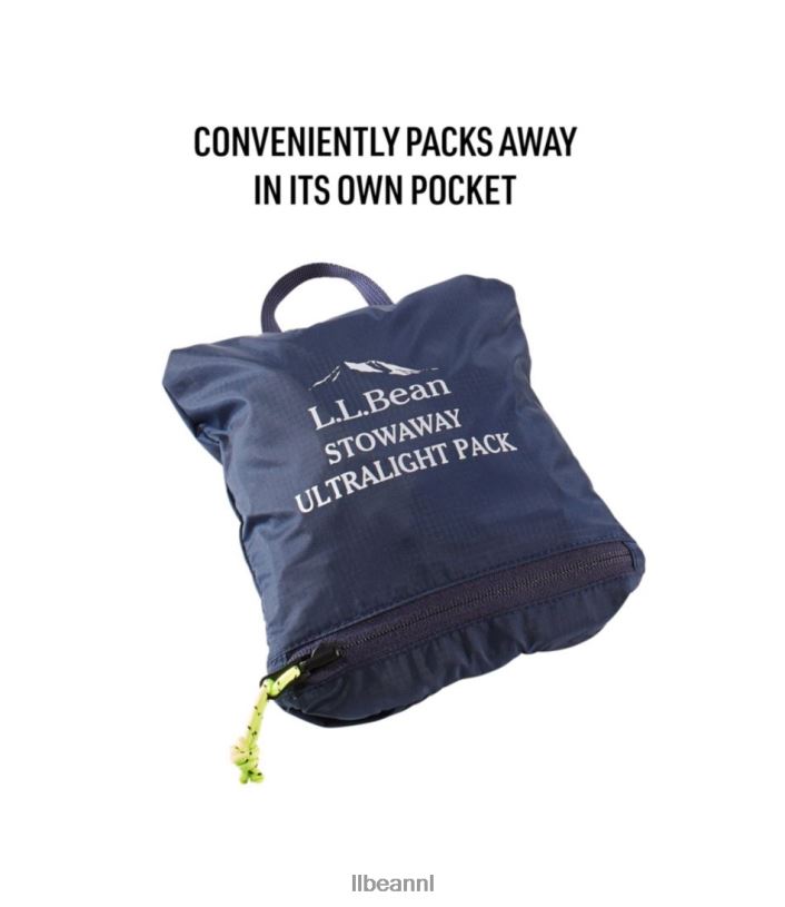 L.L.Bean unisex verstekeling ultralichte dagrugzak heldere marine uitrusting voor buiten VT0643847