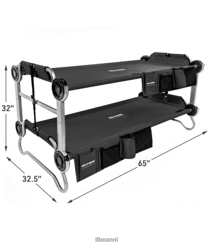 L.L.Bean unisex disc-o-bed o-stapelbed met organizer zwart uitrusting voor buiten VT0641555